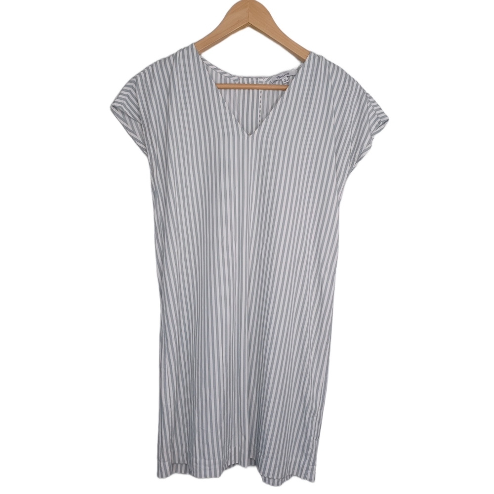 Madewell Button Back Easy Cotton Stripe Dress